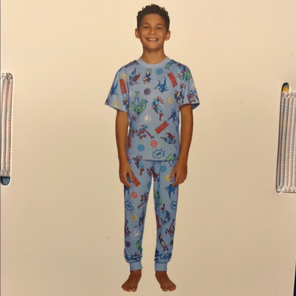 Marvel  Kids Blue Superhero 2PC Pajama set size 10